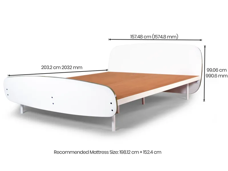 Opal Queen bed with 4 inches mattress